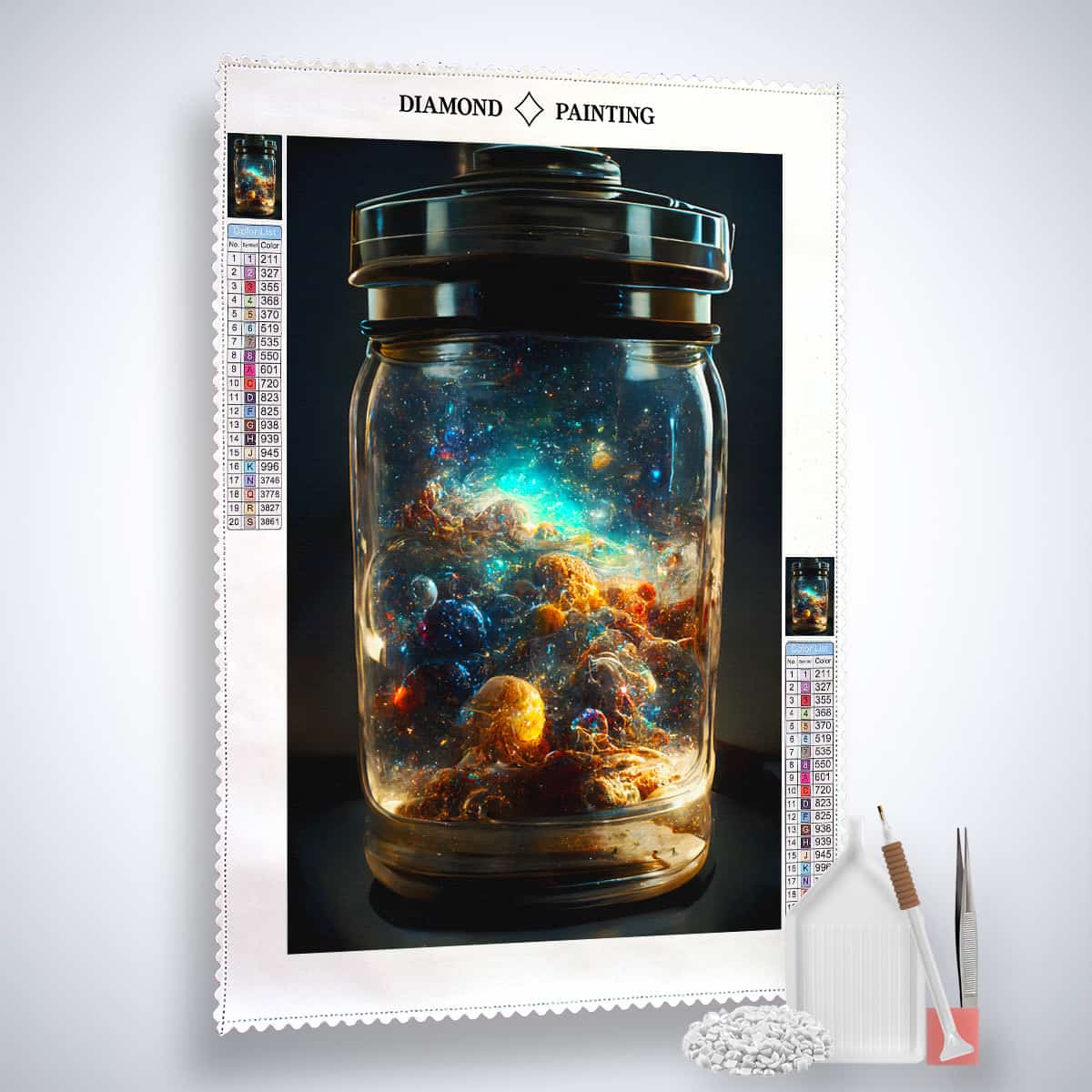 AB Diamond Painting - Weltall im Glas - gedruckt in Ultra-HD - AB Diamond, Neu eingetroffen, Universum, Vertikal, Weltall