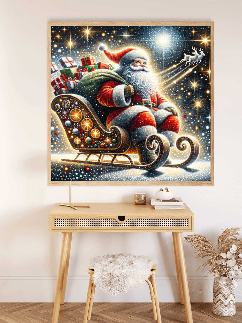 Diamond Painting - Weihnachtsmann mit Geschenken