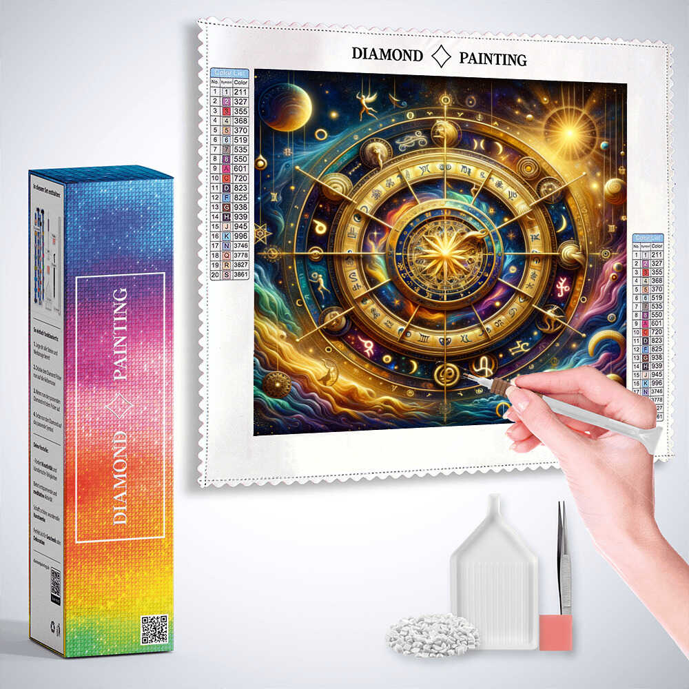 Diamond Painting - Sonnenuhr, Mandala