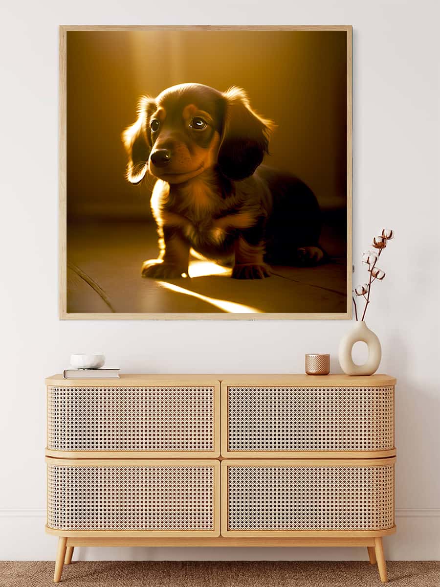 AB Diamond Painting - Dackel im Sonnenschein - gedruckt in Ultra-HD - AB Diamond, Dackel, Hund, Neu eingetroffen, Quadratisch, Tiere