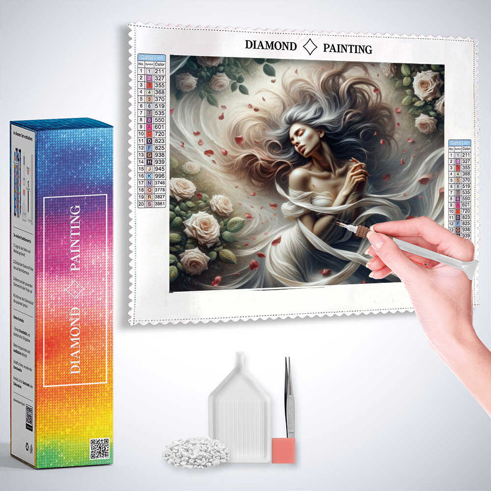 Diamond Painting - Frau im Wind