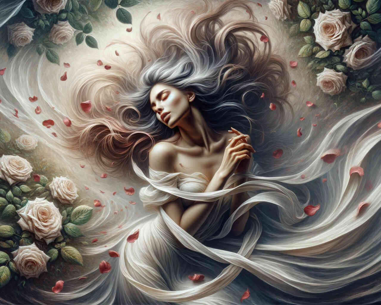 Diamond Painting - Frau im Wind