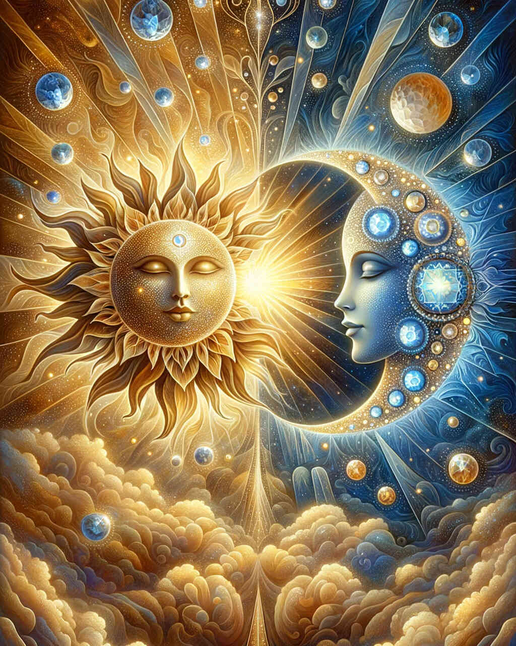 Diamond Painting - Sonnenstern Mond