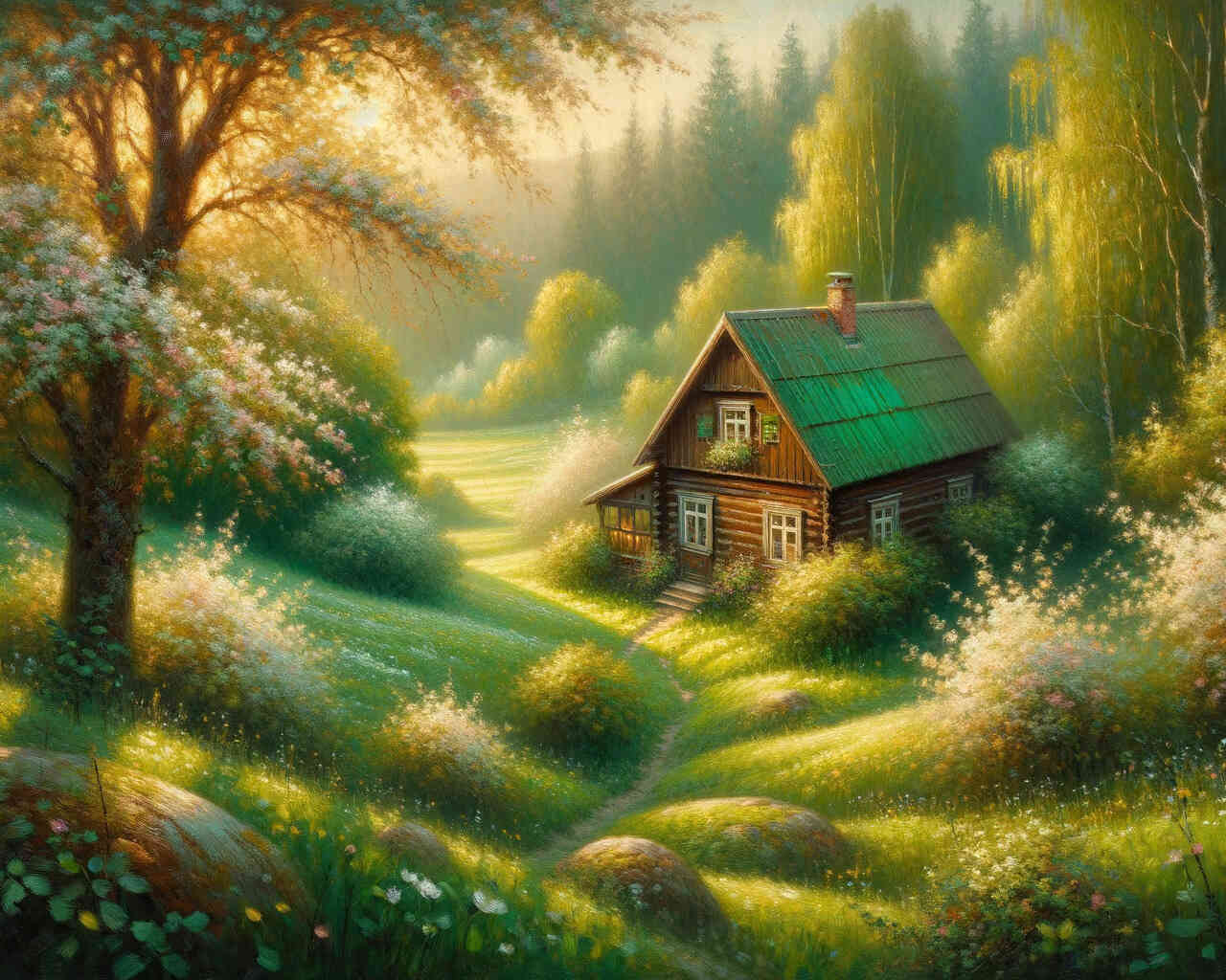 Diamond Painting - Haus auf Waldwiese
