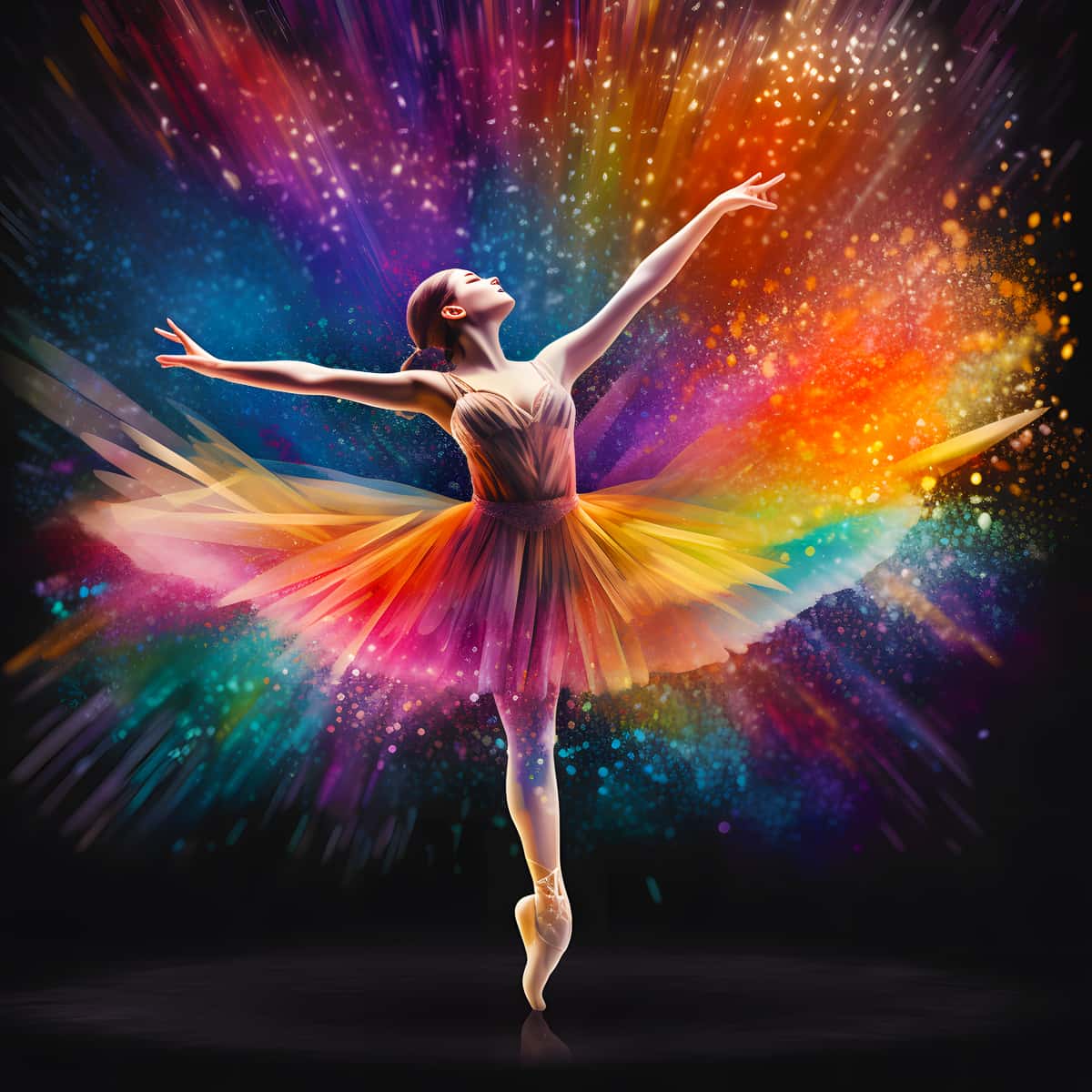 AB Diamond Painting - Frau tanzend bei Nacht Part 2 - gedruckt in Ultra-HD - AB Diamond, Ballerina, Menschen, Neu eingetroffen, Quadratisch