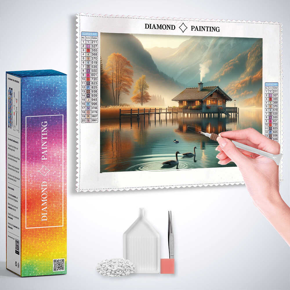 Diamond Painting - Haus mit Steg
