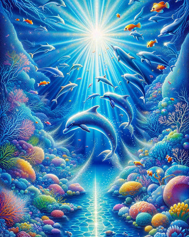 Diamond Painting - Delphine im Meer