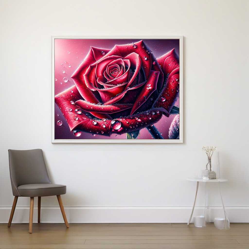 Diamond Painting - Rote Rose Nahaufnahme