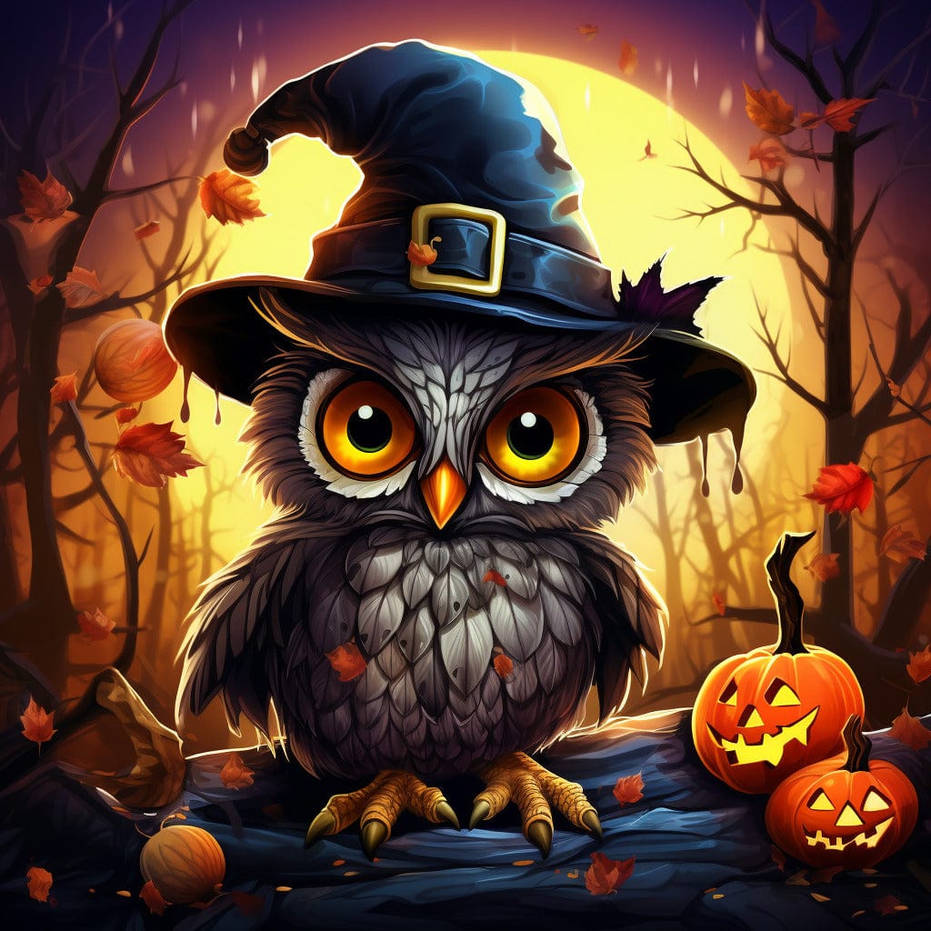 Diamond Painting - Eule mit Kürbis