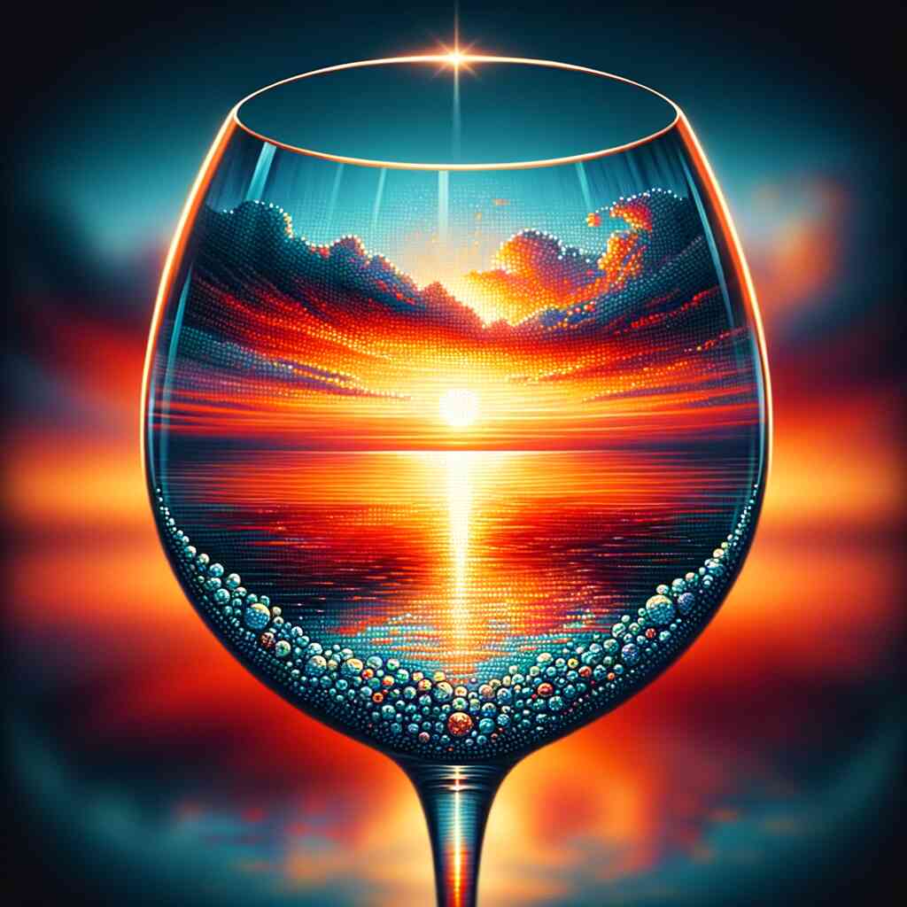 Diamond Painting - Sonnenuntergang durch Gläser