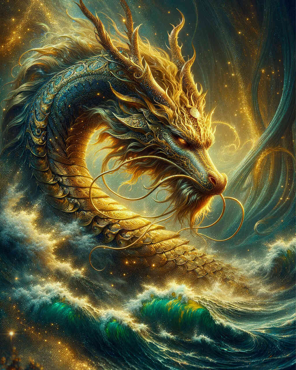 Diamond Painting - Goldener Drache