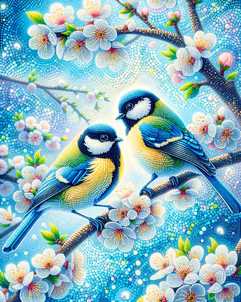 Diamond Painting - Kleines Meisenpärchen