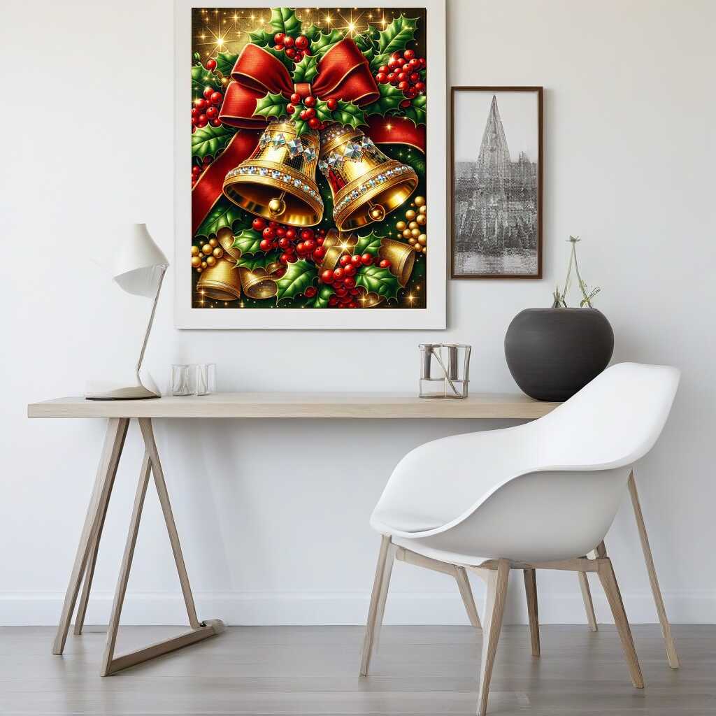 Diamond Painting - Goldene Weihnachtsglocken