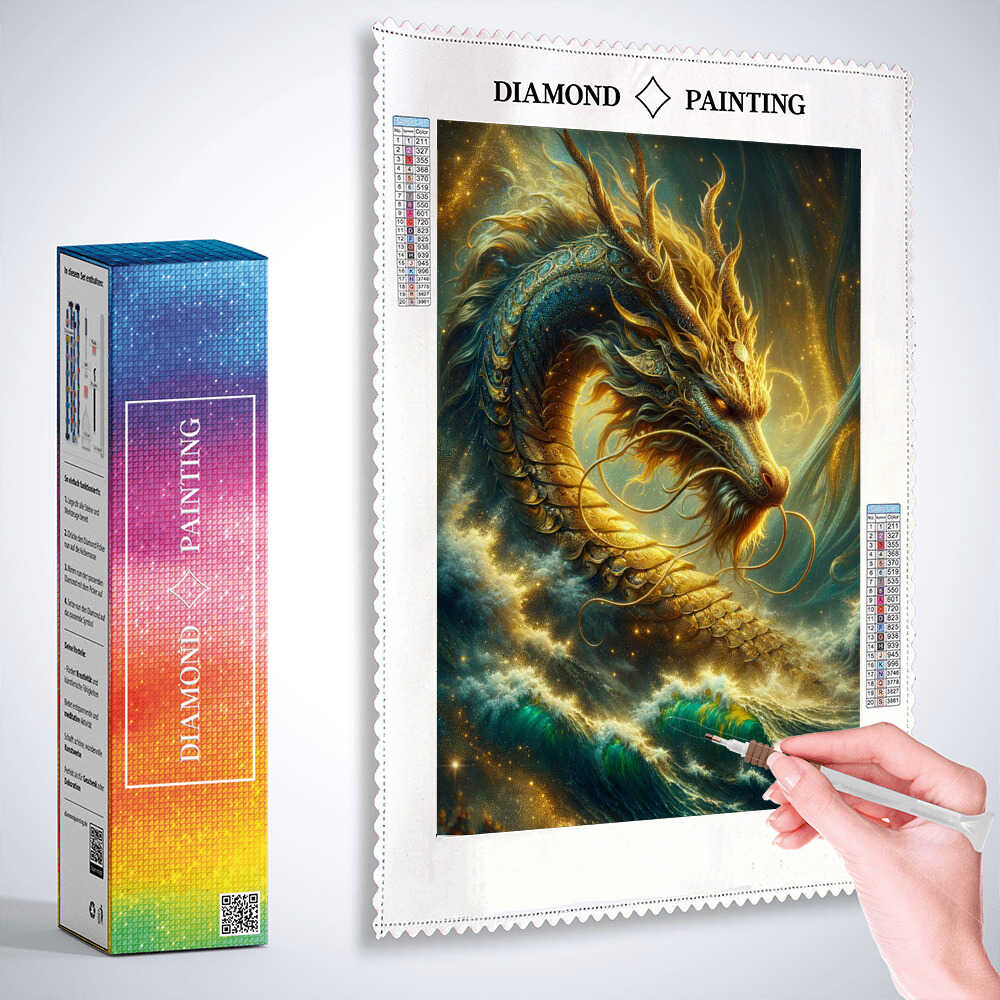 Diamond Painting - Goldener Drache