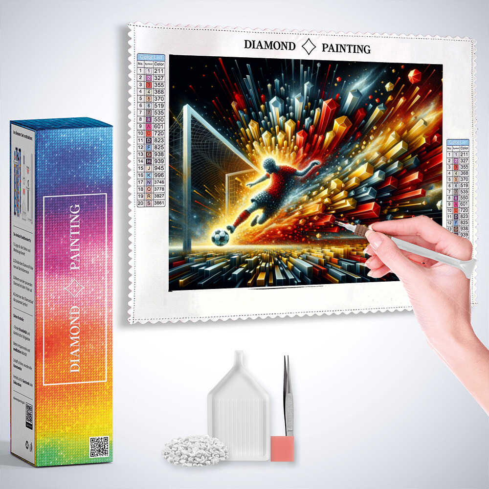 Diamond Painting - Fussball, abstrakt