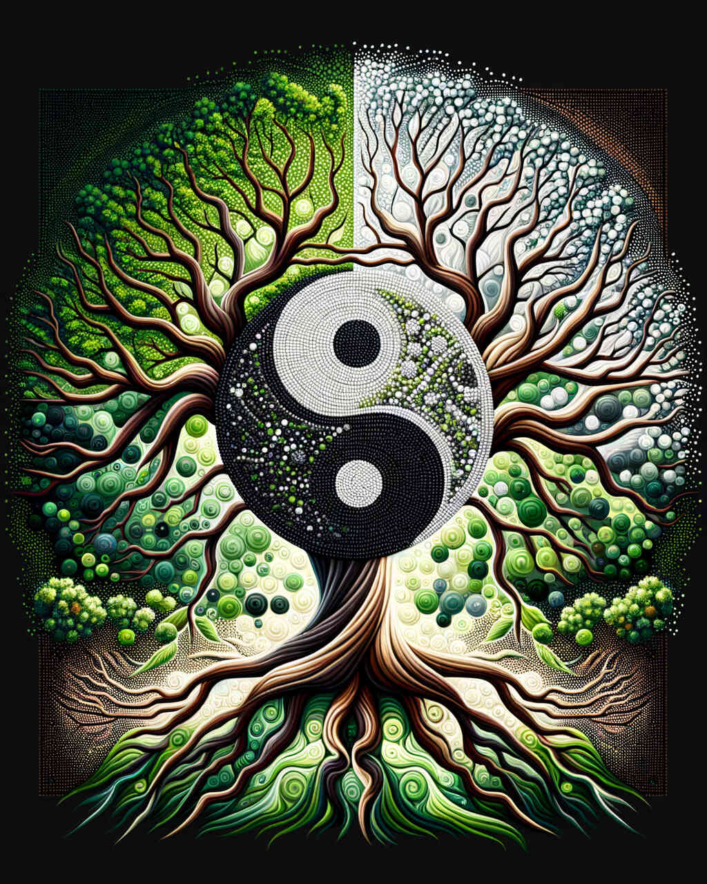 Diamond Painting - Jing und Jang Baum