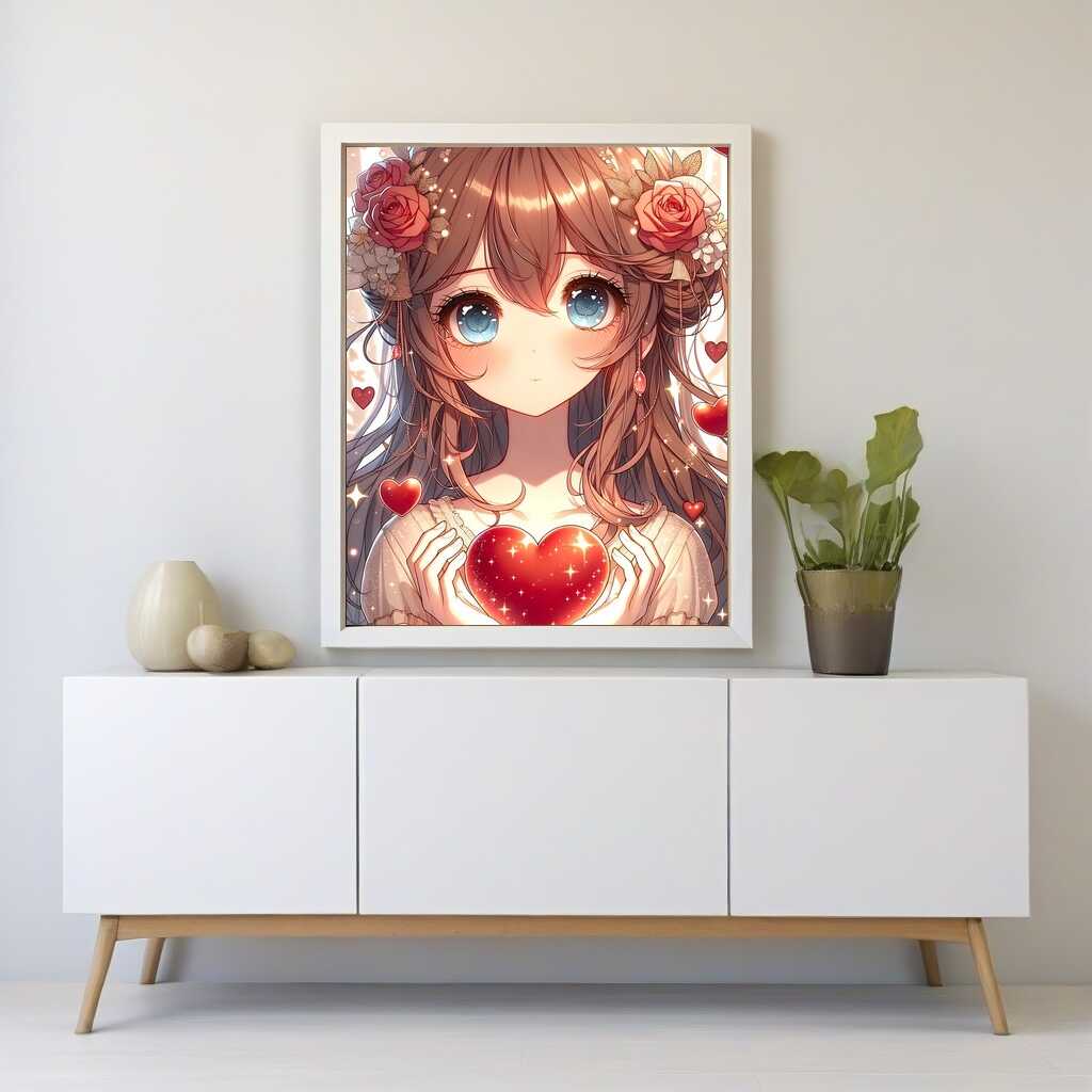 Diamond Painting - Mädchen mit Herz