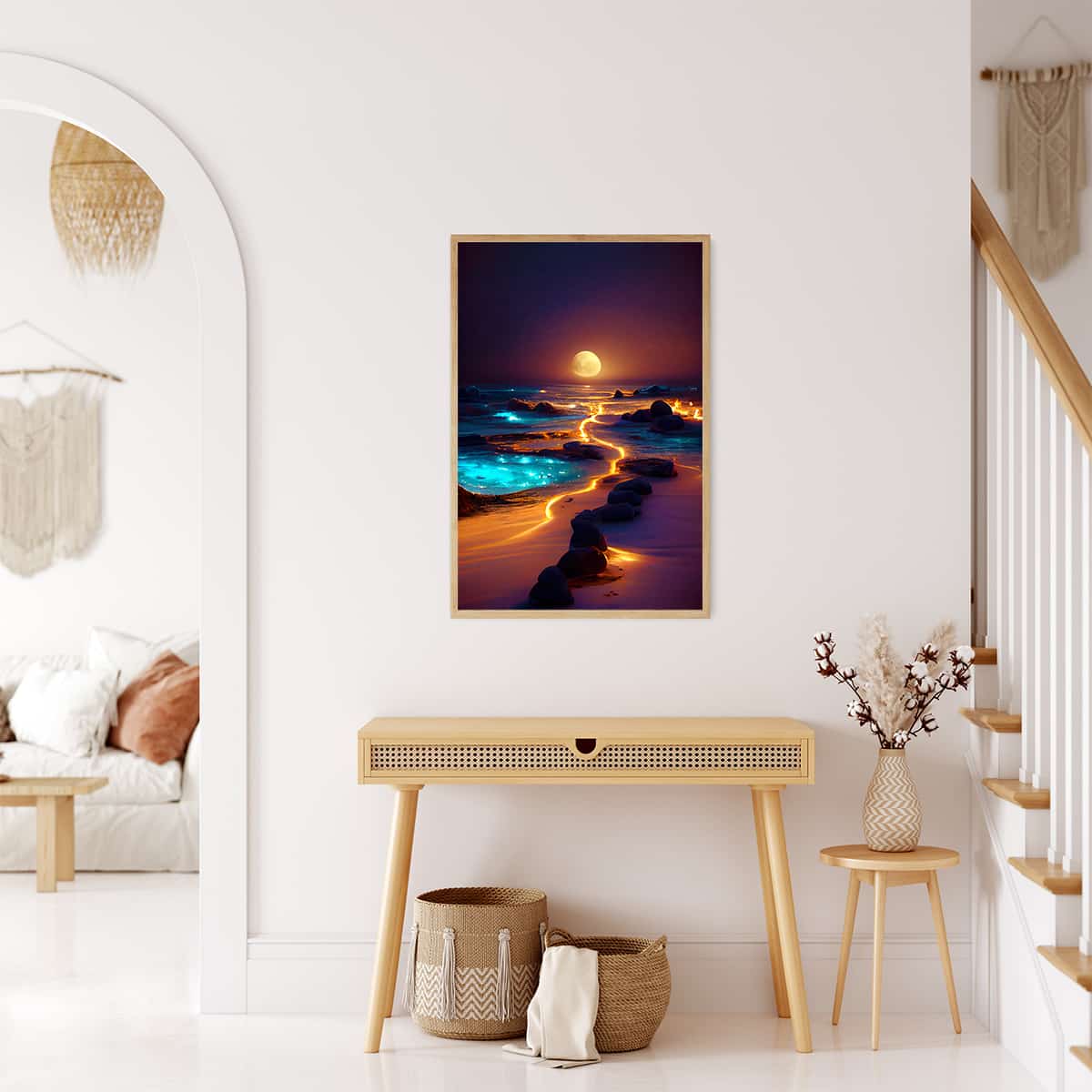 Malen nach Zahlen - Lichtweg am Strand - hochwertige Leinwand - 170523, Landschaft, Neu eingetroffen, Strand, Vertikal