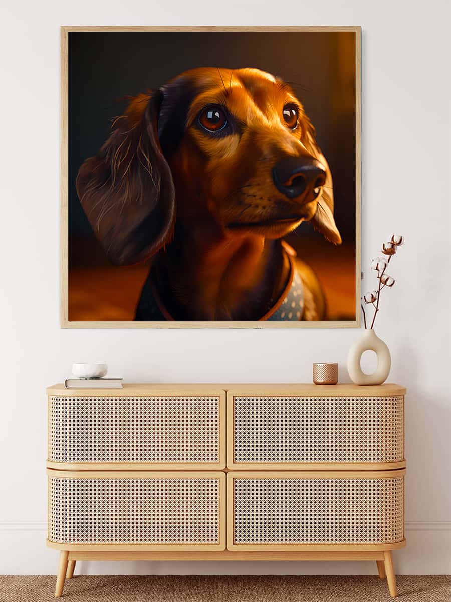 Diamond Painting - Dackel der goldenen Stunde - gedruckt in Ultra-HD - Dackel, Hund, Neu eingetroffen, Quadratisch, Tiere