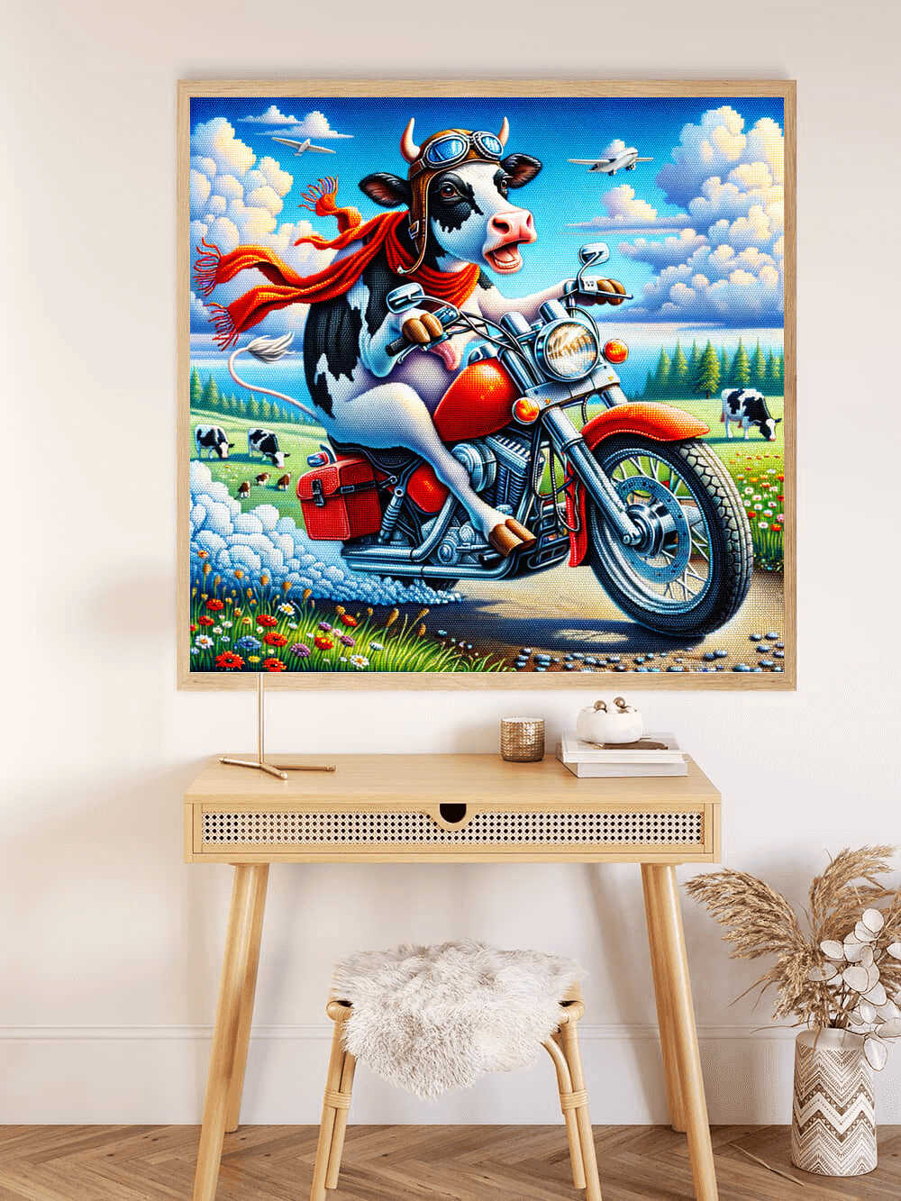 Diamond Painting - Motorrad Kuh