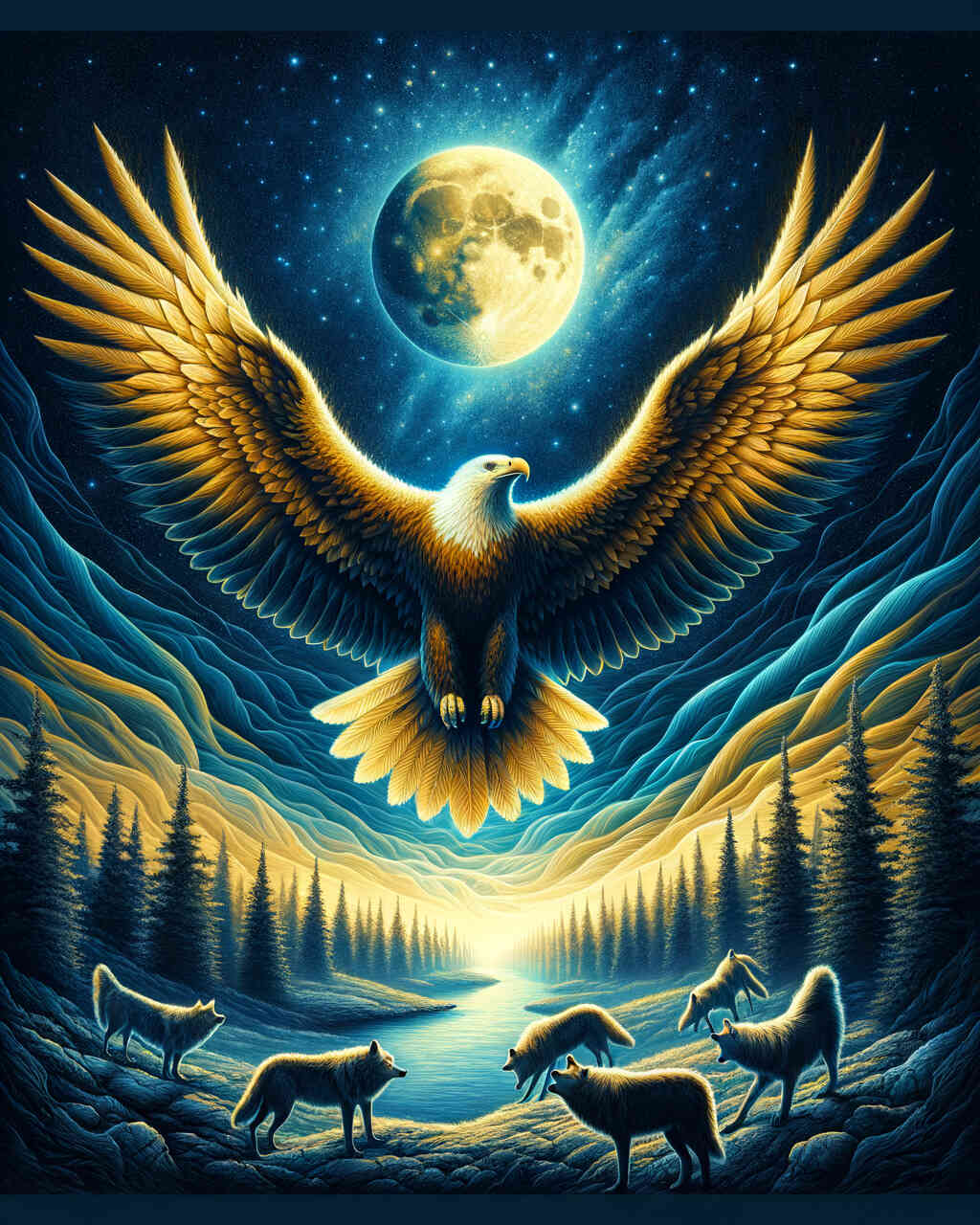 Diamond Painting - Adler in der Nacht