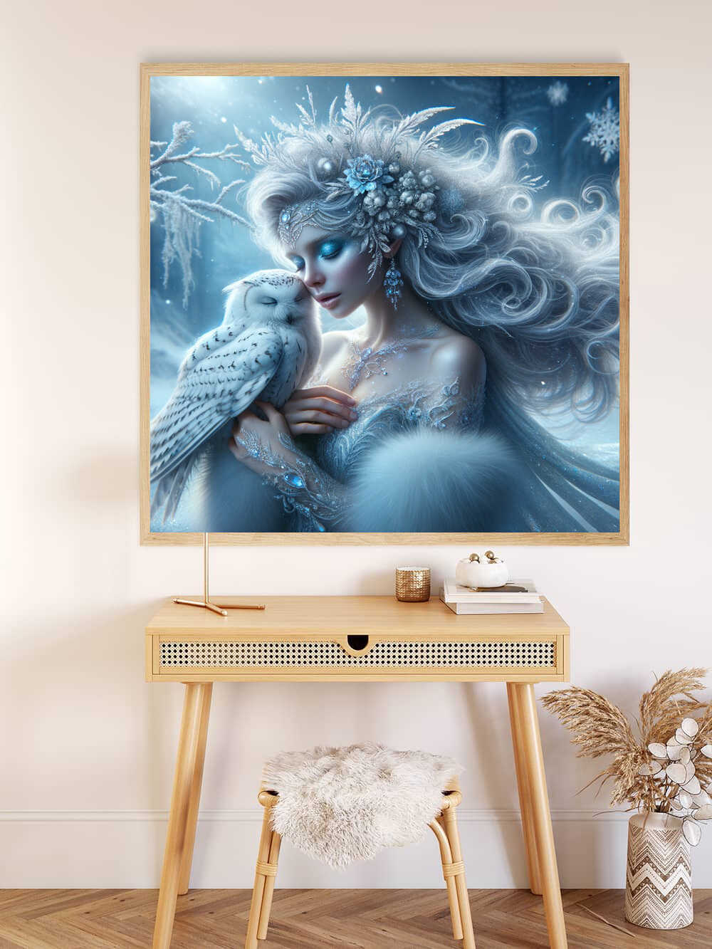Diamond Painting - Eisfee mit Schneeeule