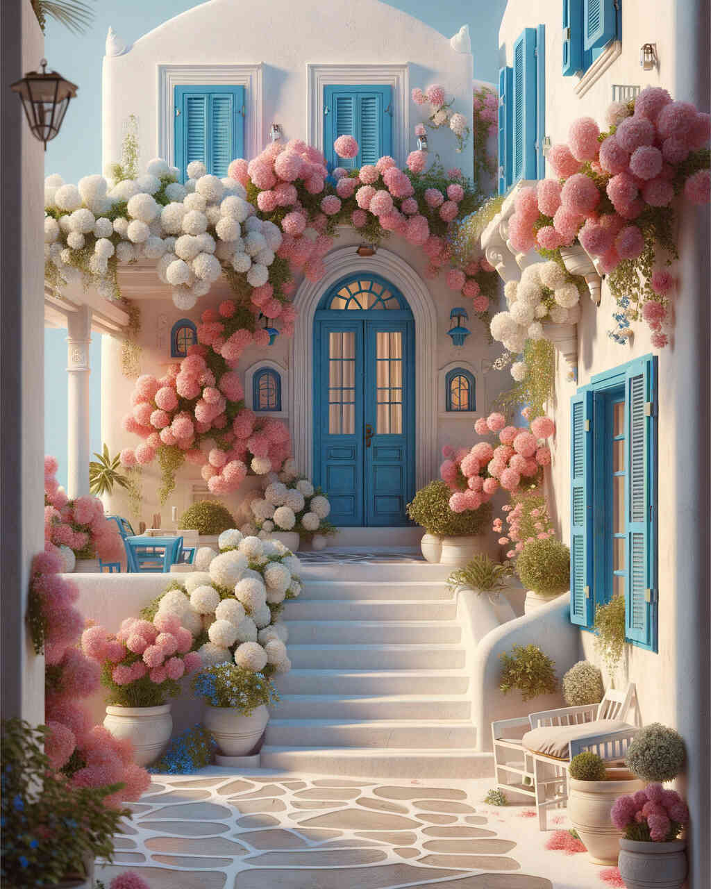 Diamond Painting - Griechisches Blumenhaus