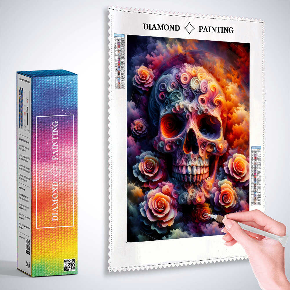 Diamond Painting - Totenkopf abstrakt