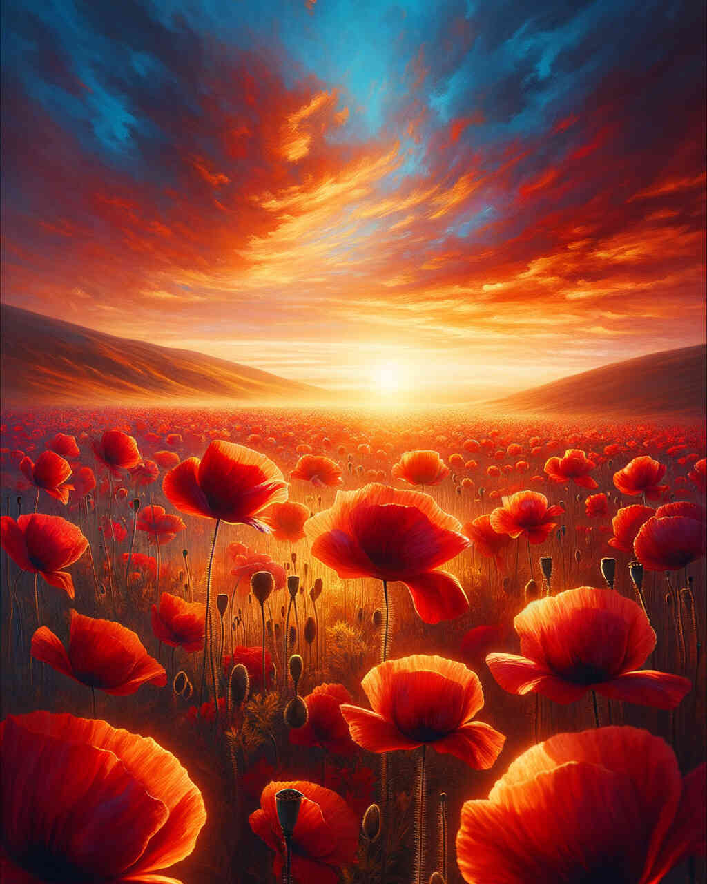 Diamond Painting - Klatschmohn im Abendrot