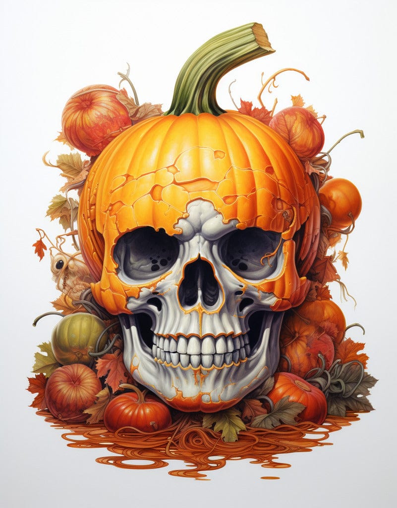 Diamond Painting - Totenkopf, Kürbis