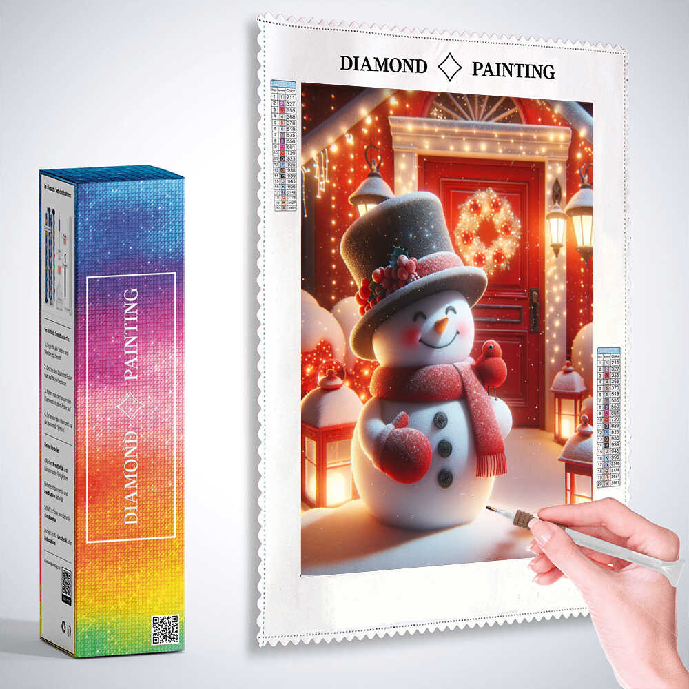 Diamond Painting - Schneemann zu Besuch