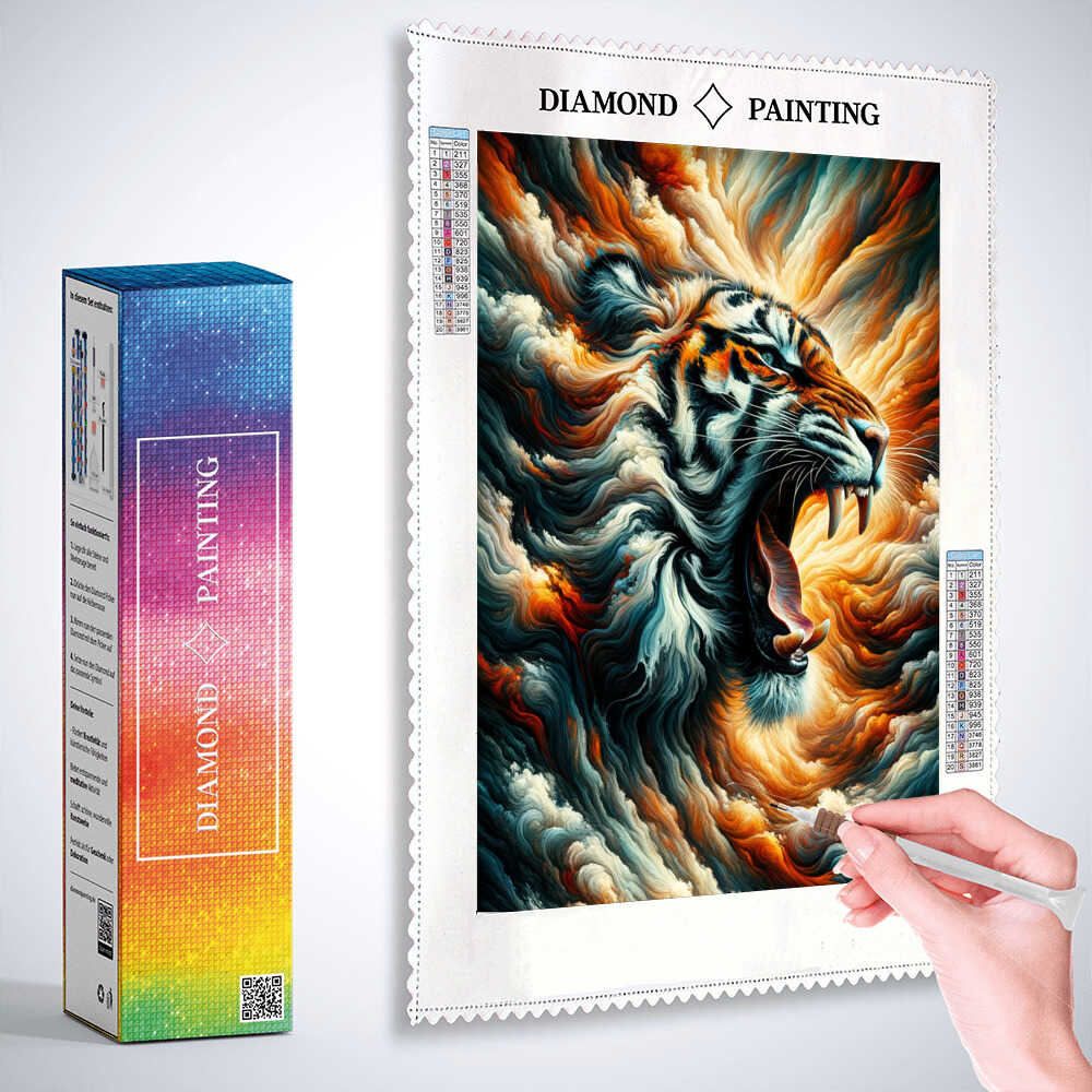 Diamond Painting - Brüllender Tiger