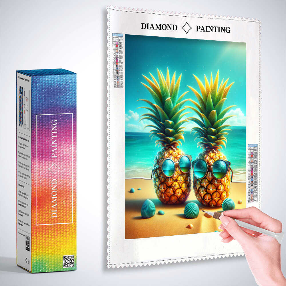Diamond Painting - Ananas mit Sonnenbrillen