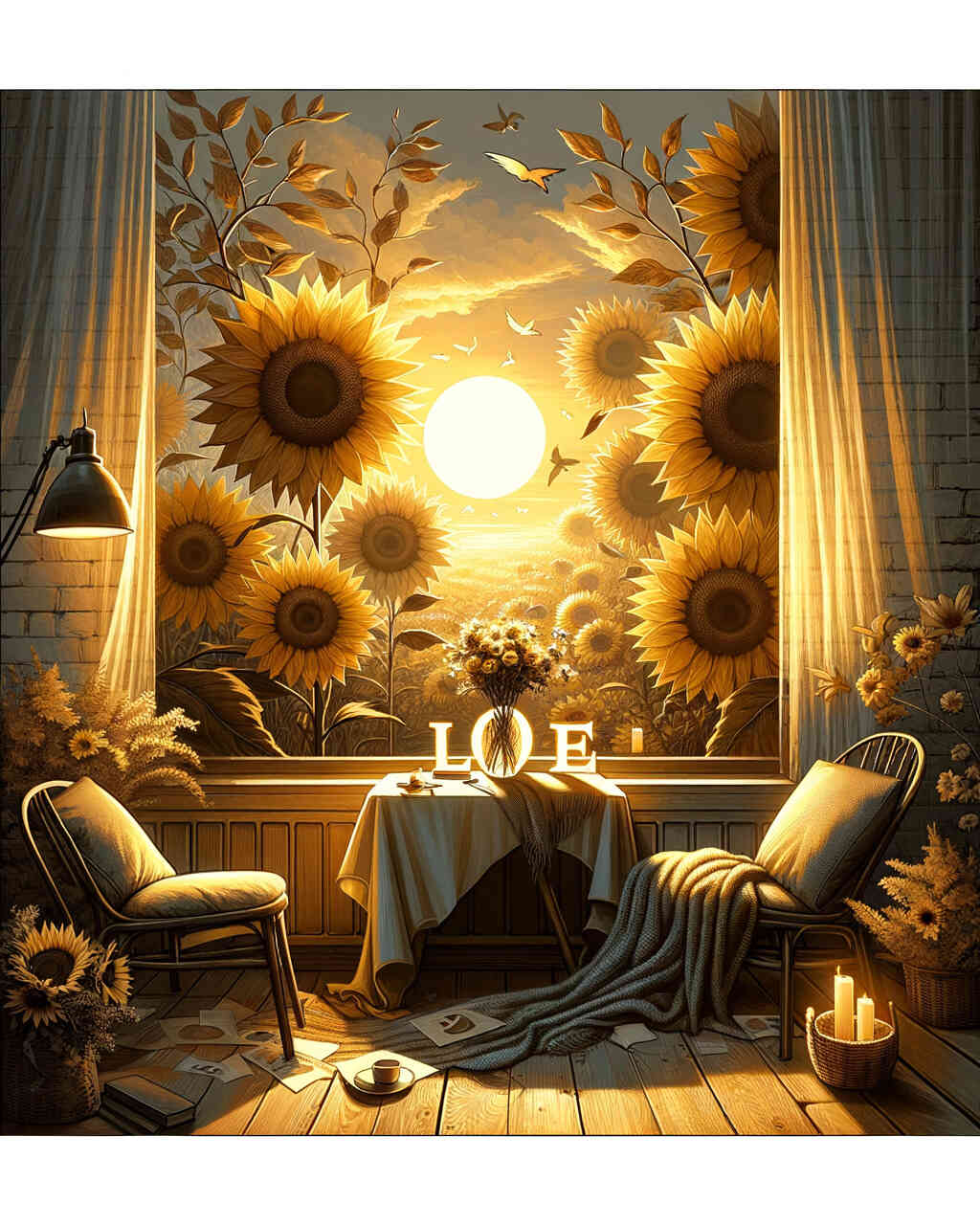 Diamond Painting - Love Sonnenblumen
