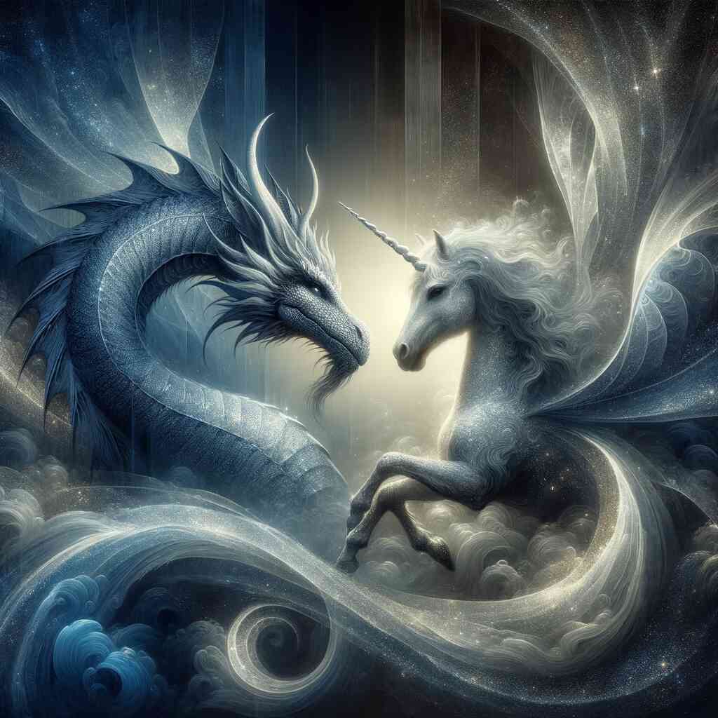 Diamond Painting - Drache und Einhorn