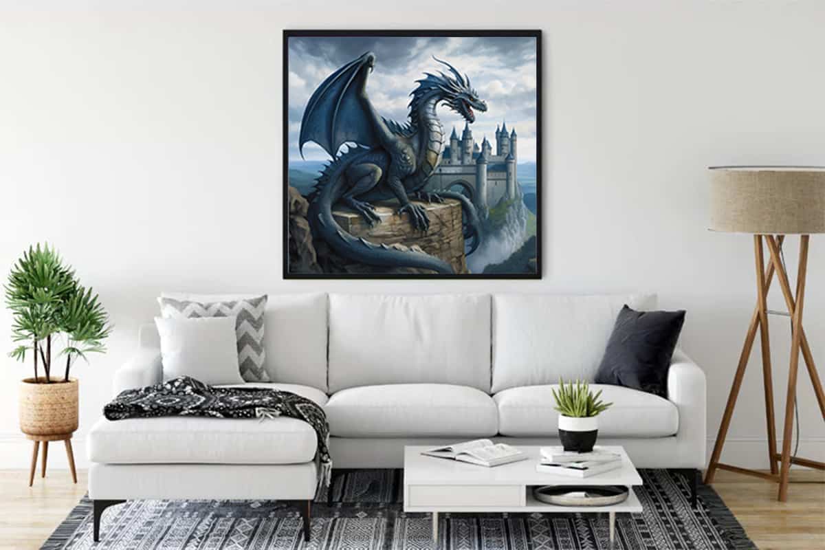 Diamond Painting - Flügel der Nacht - gedruckt in Ultra-HD - Drachen, Fantasy, Neu eingetroffen, Quadratisch
