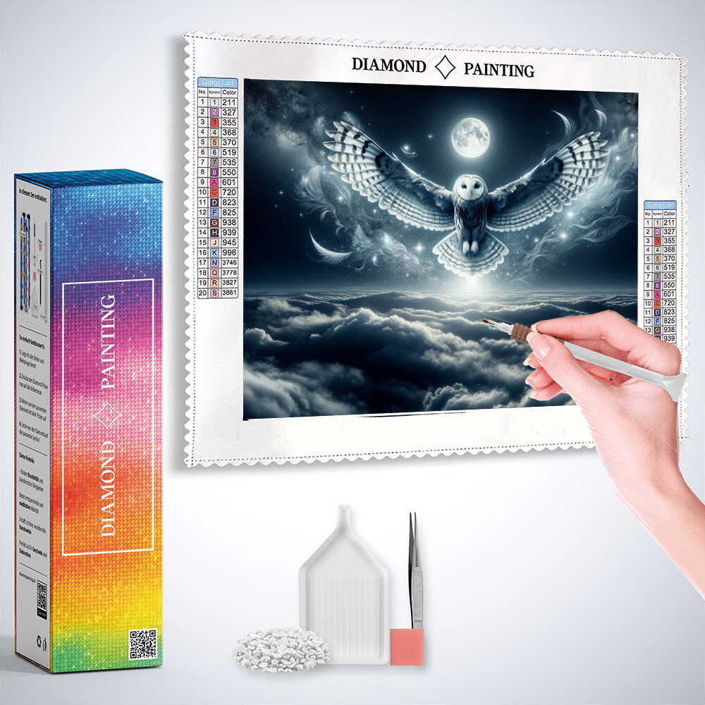 Diamond Painting - Eule im Nachtflug