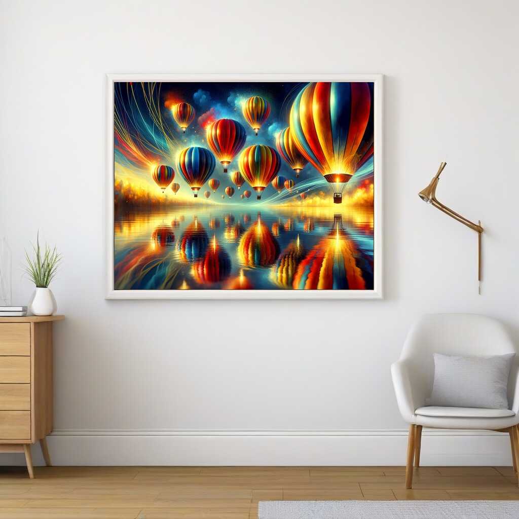 Diamond Painting - Heißluftballon Spiegelbild See