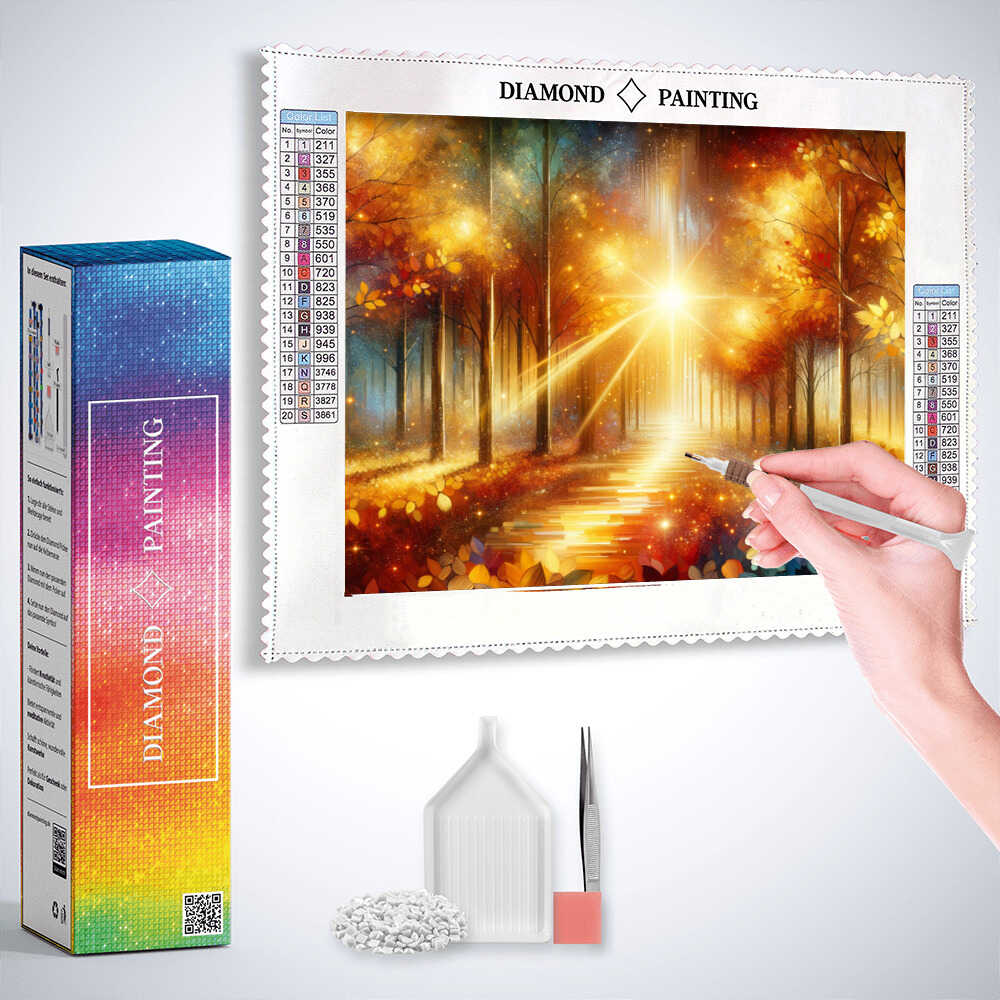 Diamond Painting - Herbstwald Sonne