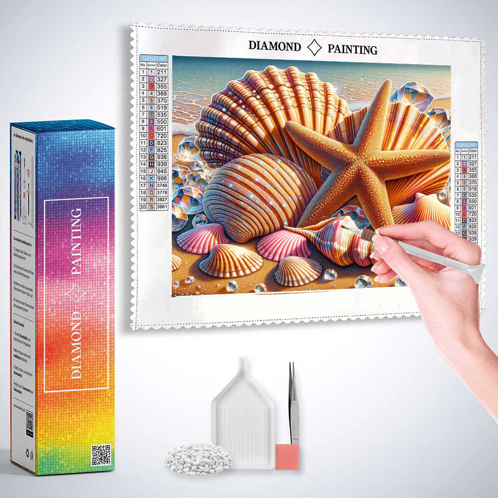 Diamond Painting - Seestern und Muschel