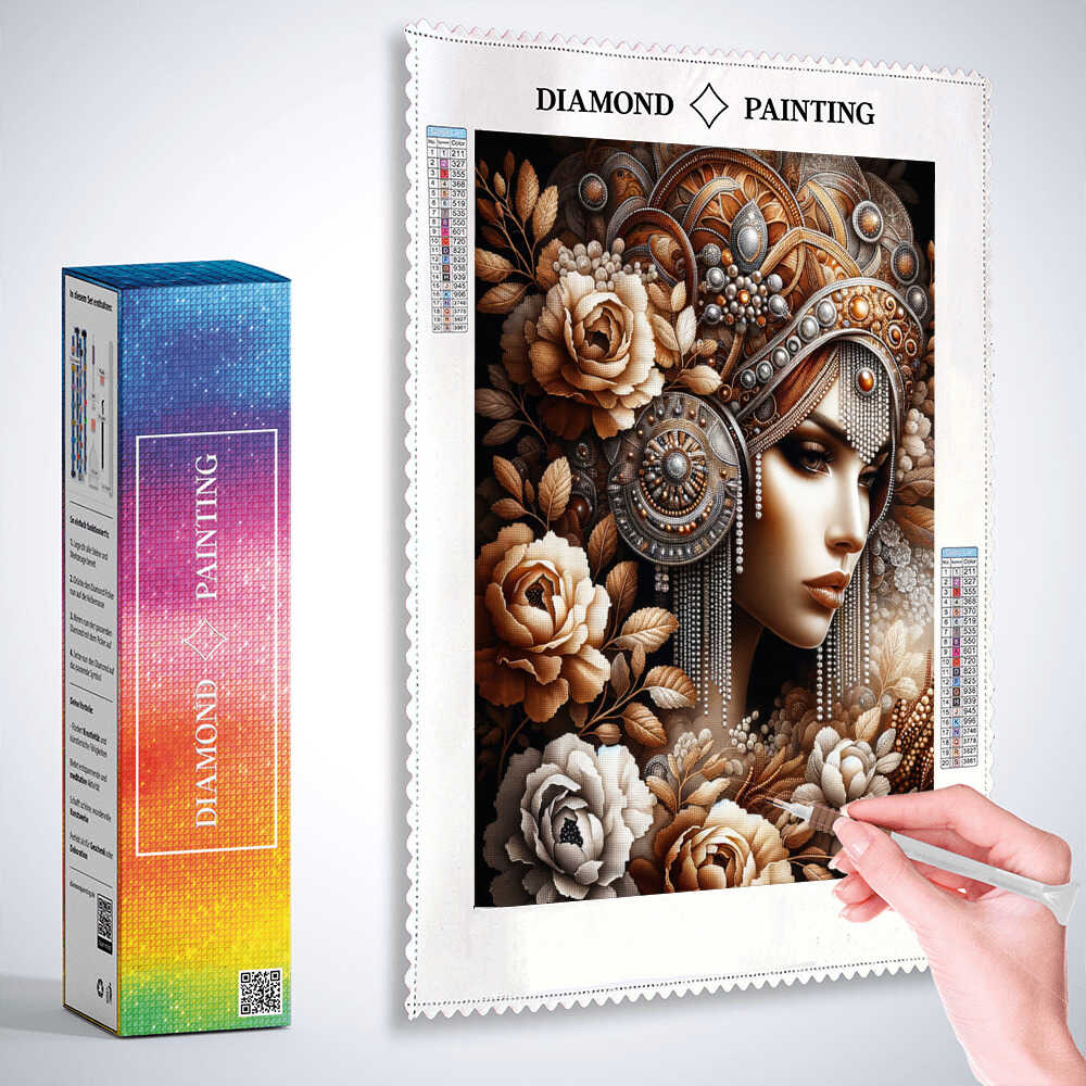 Diamond Painting - Frau mit Blumenschmuck