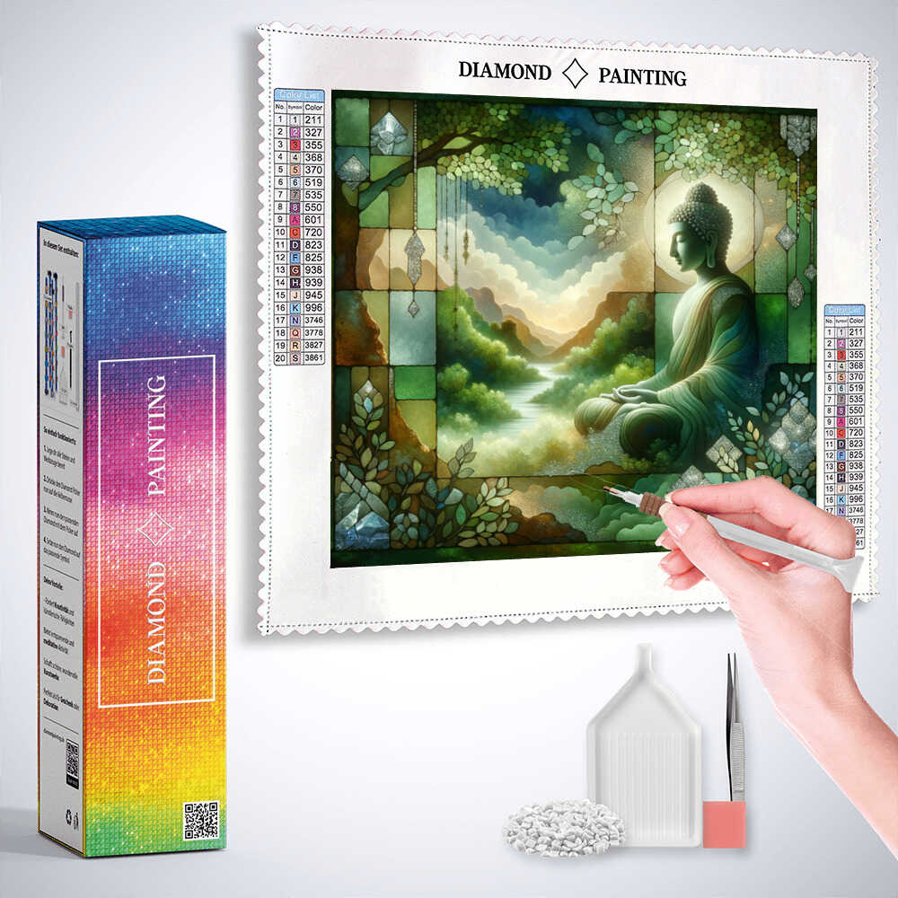 Diamond Painting - Buddha am Fenster