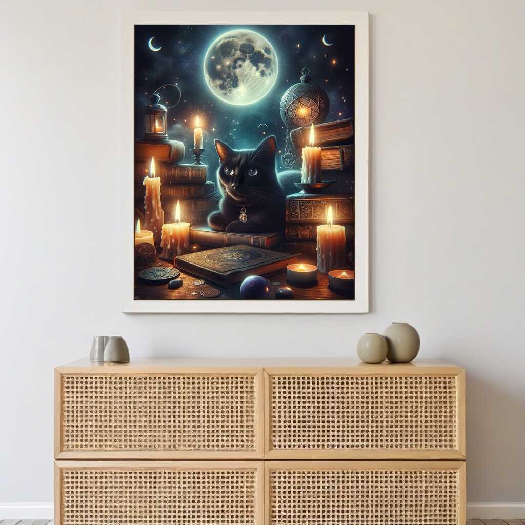 Diamond Painting - Katze im Kerzenschein