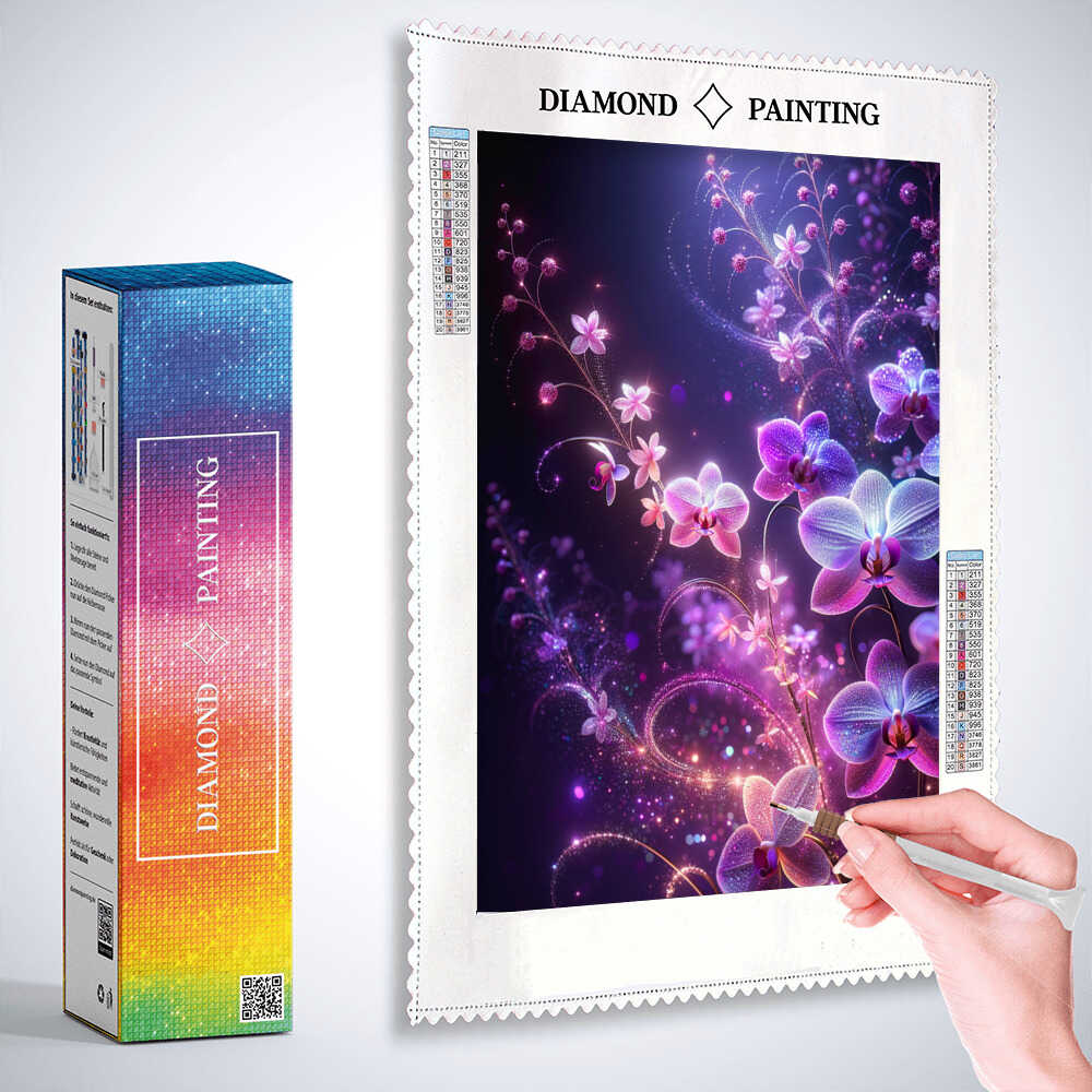 Diamond Painting - Lila rosa Orchidee