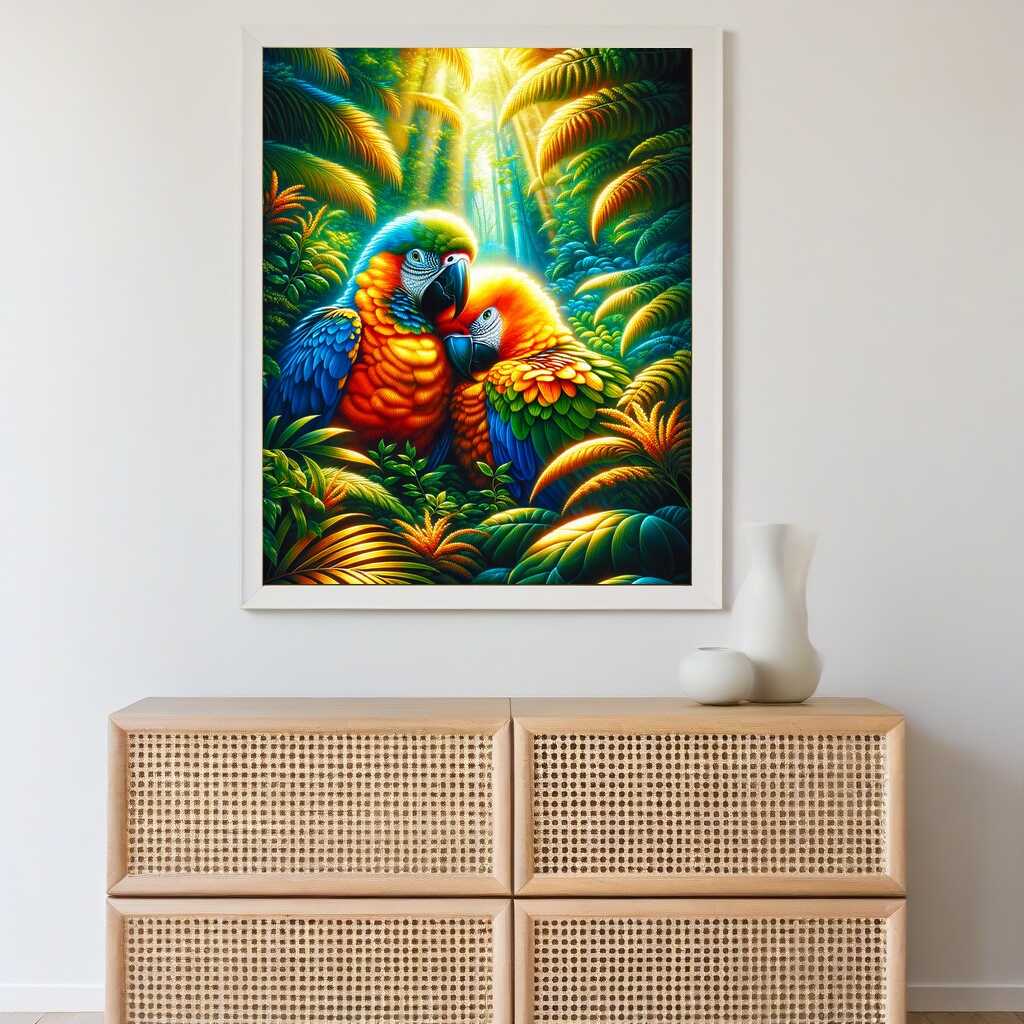 Diamond Painting - Papageien, Pärchen
