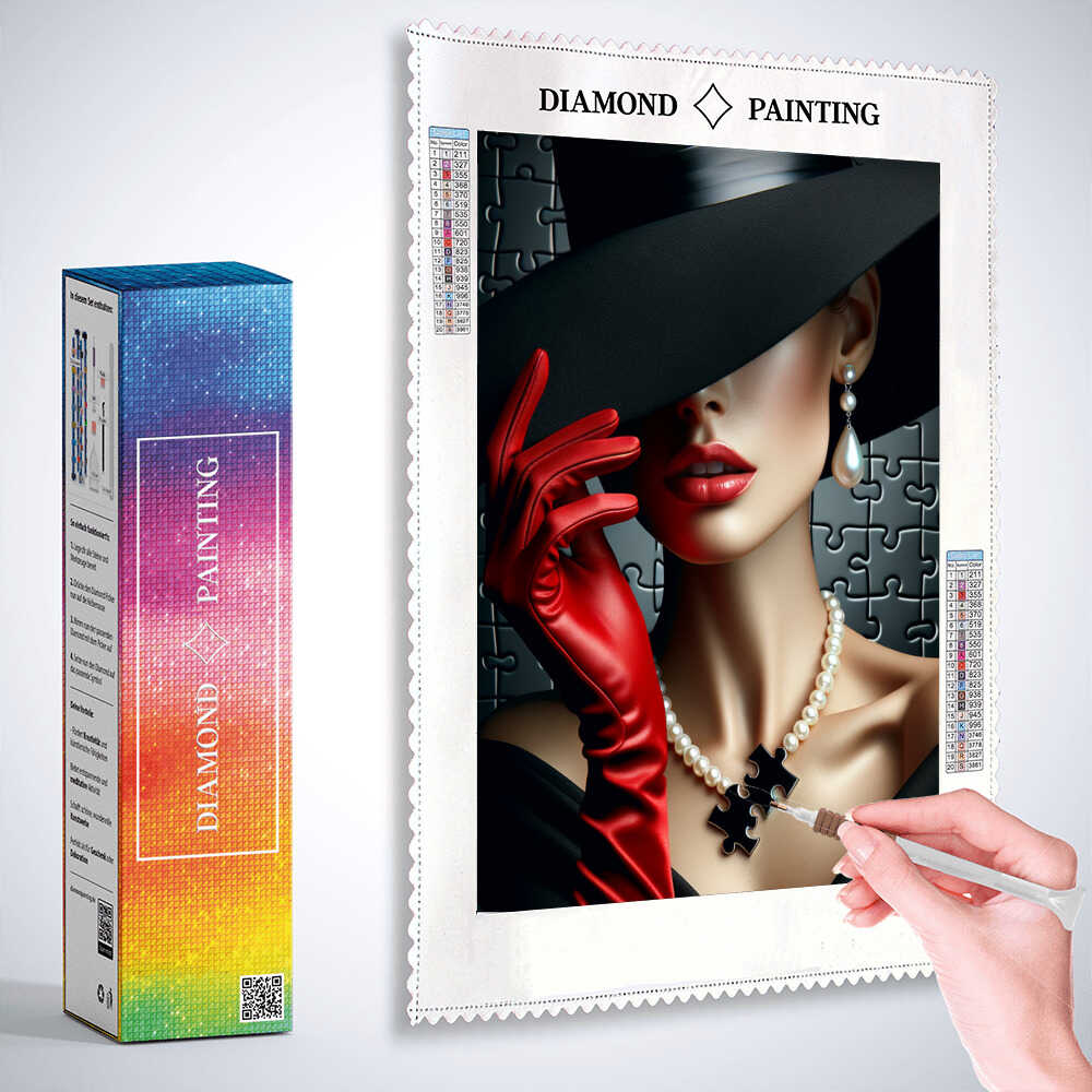 Diamond Painting - Hut mit Frau