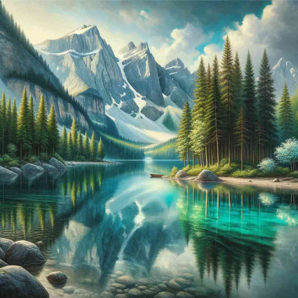 Diamond Painting - Klarer Gebirgssee