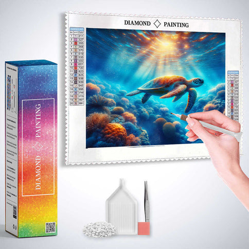 Diamond Painting - Schildkröte Korallen