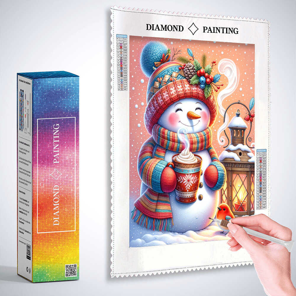 Diamond Painting - Schneemann mit Kakao