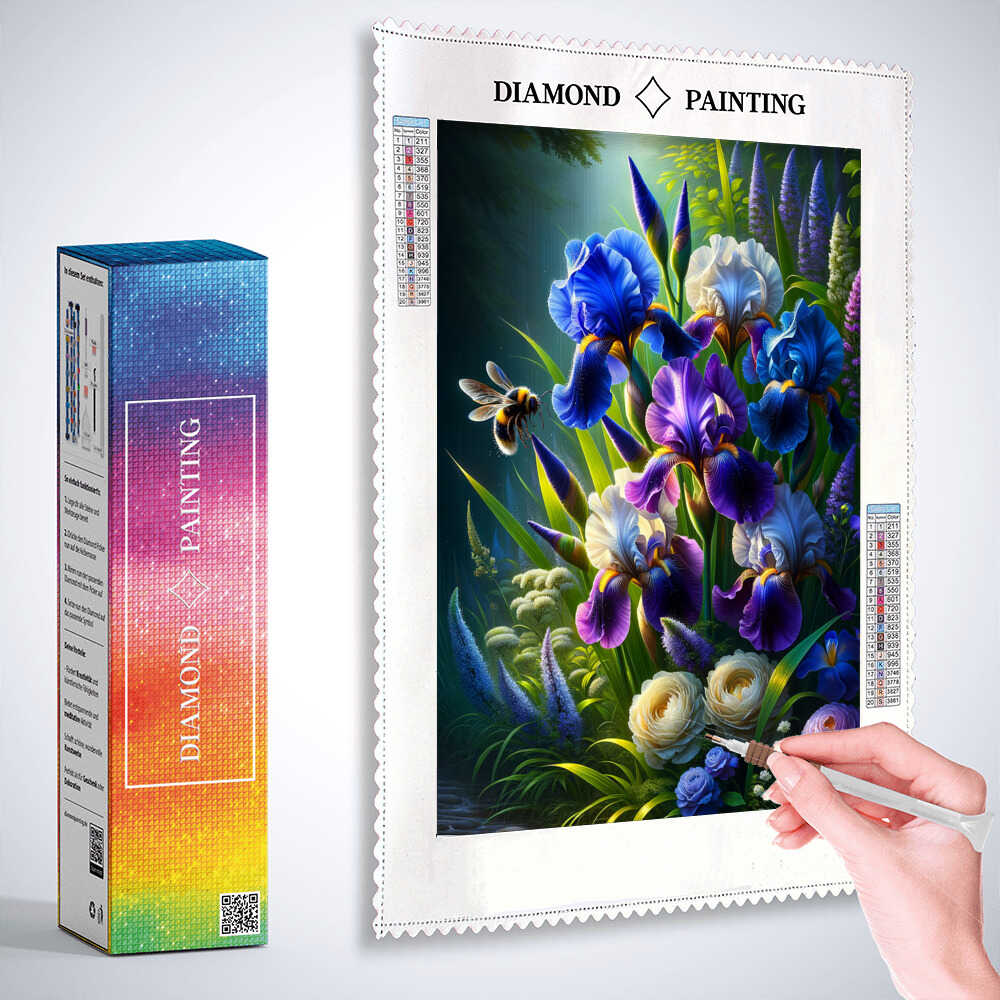 Diamond Painting - Blumen und Hummel